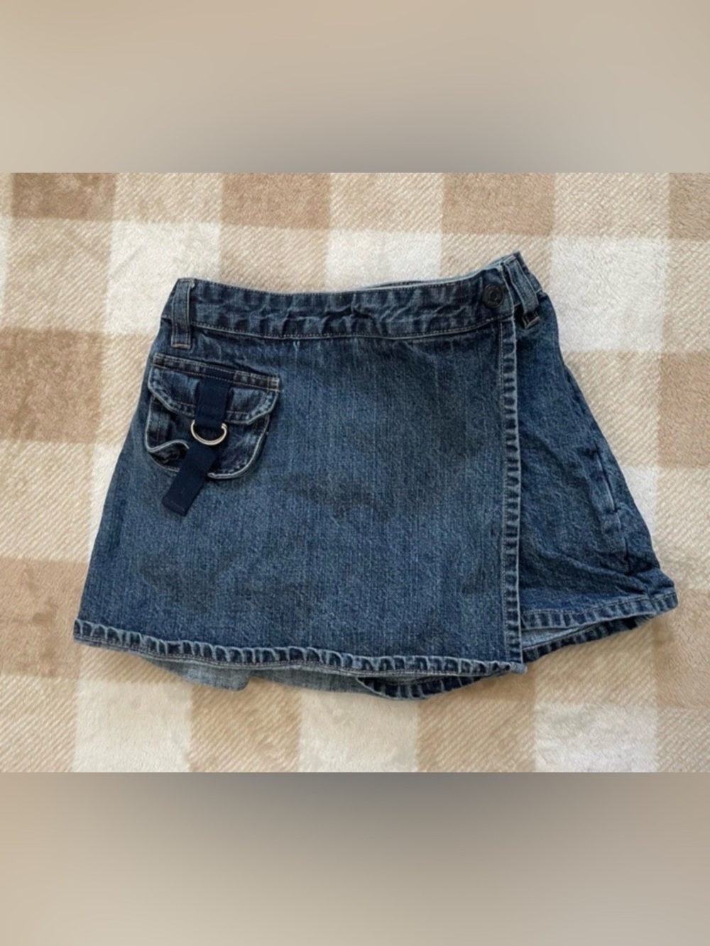 Vintage Wrap Cherokee Blue Denim Skirt Skort Kids Girls Size Small 6/6X
